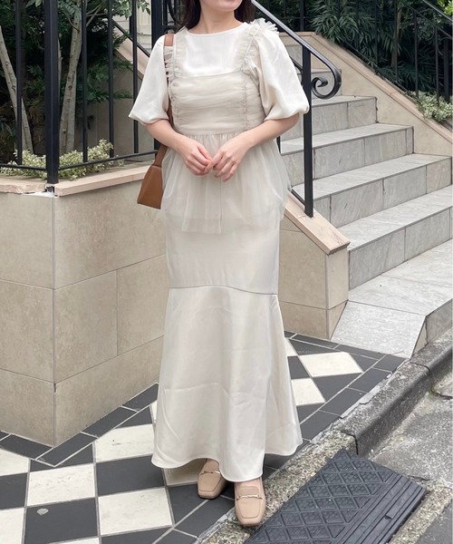 mysty woman（ミスティウーマン）の「［追加1］【WEB限定】フンワリパフスリーブブラウス　119296（シャツ/ブラウス・レディース・ブラック/アイボリー/グレイッシュブルー/ピンク・FREE）」の12枚目の写真