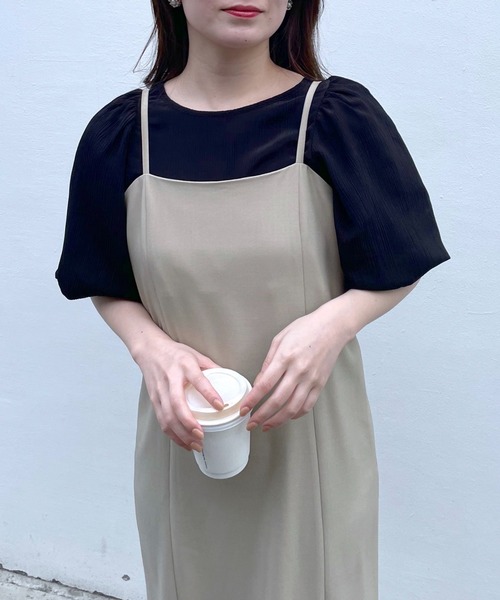 mysty woman（ミスティウーマン）の「［追加1］【WEB限定】フンワリパフスリーブブラウス　119296（シャツ/ブラウス・レディース・ブラック/アイボリー/グレイッシュブルー/ピンク・FREE）」の13枚目の写真