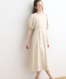 couture brooch | 配色ステッチ5分袖ワンピース(ワンピース)