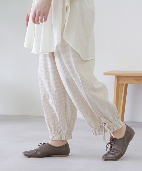 Crisp（クリスプ）の「チェックドロワーズパンツ（その他パンツ・レディース・グリーン/ベージュ・FREE）」の2枚目の写真