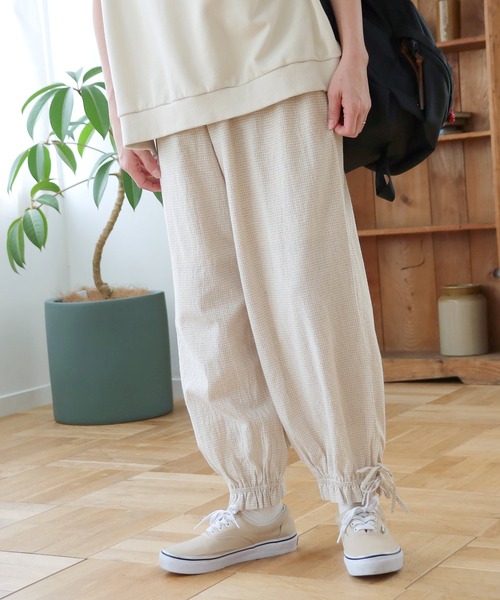 Crisp（クリスプ）の「チェックドロワーズパンツ（その他パンツ・レディース・グリーン/ベージュ・FREE）」の6枚目の写真