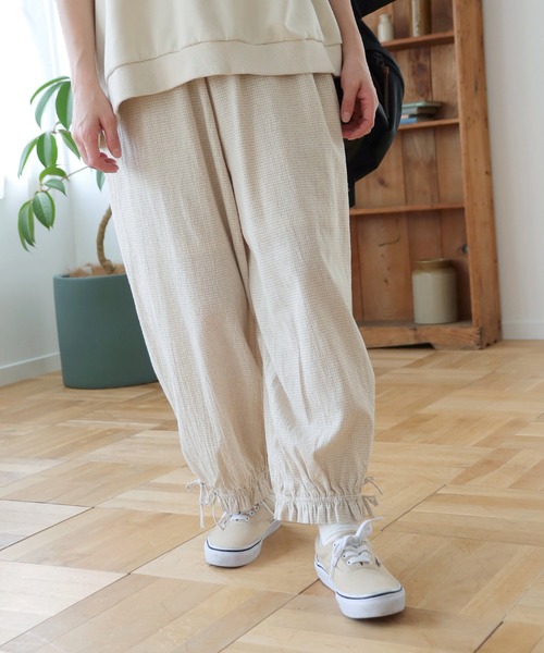 Crisp（クリスプ）の「チェックドロワーズパンツ（その他パンツ・レディース・グリーン/ベージュ・FREE）」の9枚目の写真