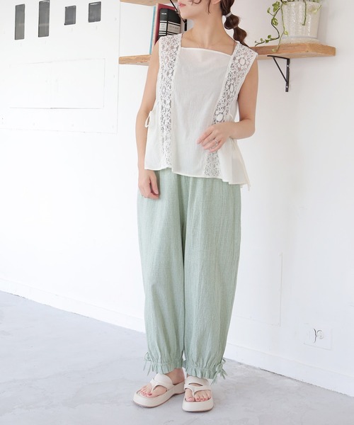 Crisp（クリスプ）の「チェックドロワーズパンツ（その他パンツ・レディース・グリーン/ベージュ・FREE）」の17枚目の写真