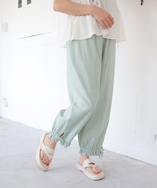Crisp（クリスプ）の「チェックドロワーズパンツ（その他パンツ・レディース・グリーン/ベージュ・FREE）」の21枚目の写真