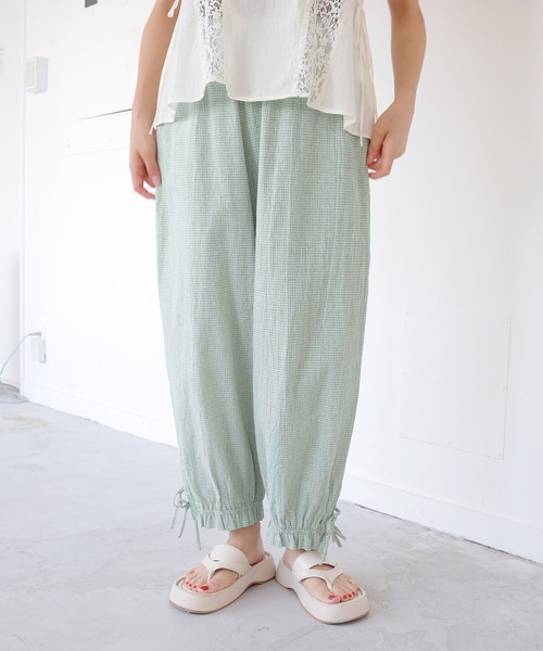 Crisp（クリスプ）の「チェックドロワーズパンツ（その他パンツ・レディース・グリーン/ベージュ・FREE）」の22枚目の写真