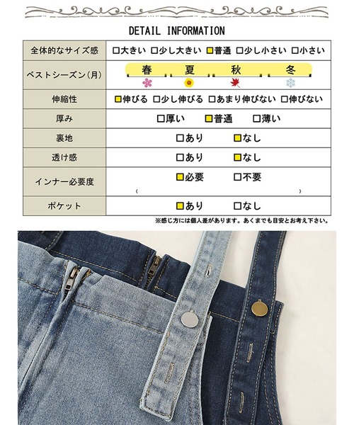 GOLDJAPAN（ゴールドジャパン）の「前後2wayデニムジャンパースカート【大きいサイズ対応】（ジャンパースカート・レディース・ブルー/ネイビー・LL/3L/4L/5L）」の19枚目の写真