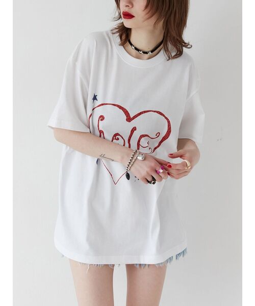 jouetie(ジュエティ)の「HOLEグラフィックBIGTシャツ【コラボ】(Tシャツ/カットソー・レディース・オフホワイト/ブラック・MEDIUM)」の10枚目の写真