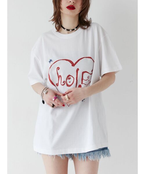 jouetie(ジュエティ)の「HOLEグラフィックBIGTシャツ【コラボ】(Tシャツ/カットソー・レディース・オフホワイト/ブラック・MEDIUM)」の11枚目の写真