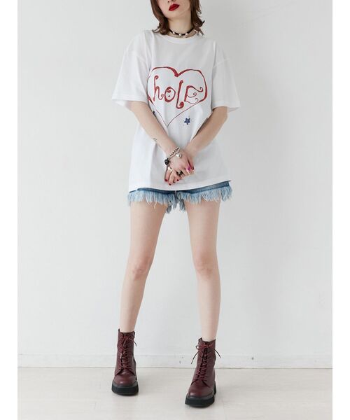 jouetie(ジュエティ)の「HOLEグラフィックBIGTシャツ【コラボ】(Tシャツ/カットソー・レディース・オフホワイト/ブラック・MEDIUM)」の12枚目の写真