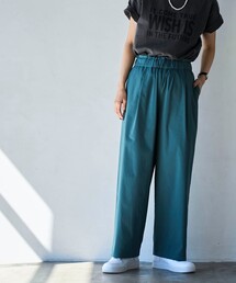 ライトコットンストレッチワイドパンツ