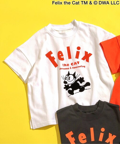 BREEZE(ブリーズ)の「【フィリックス・ザ・キャット】バリエーションTシャツ(Tシャツ/カットソー・キッズ・チャコール/オレンジ/ブルー/オフホワイト・80/90/100/110/120/130/140)」の2枚目の写真