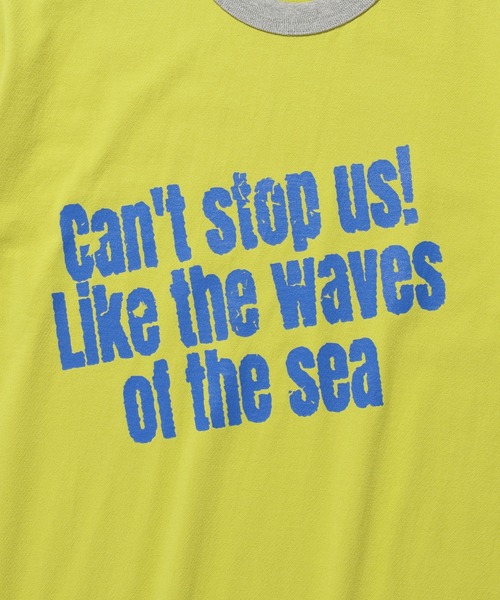 ISTKUNST（イストクンスト）の「A'GEM/9 × .kom 『ISTKUNST/イストクンスト』 STOP US TEE/ストップ アス Tシャツ（Tシャツ/カットソー・メンズ・ライトブルー/イエロー・S/L）」の14枚目の写真