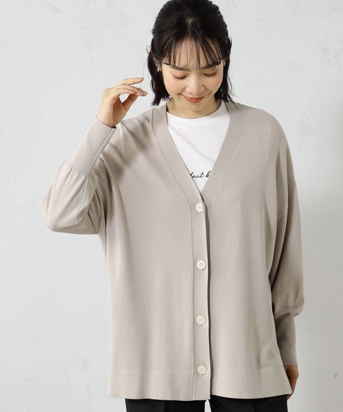 FOUND GOOD（ファウンドグッド）の「サラサラニットカーデ（カーディガン/ボレロ・レディース・ベージュ/グリーン系5/イエロー系5/ブルー系5/ブラック/ホワイト系5・S/M/L）」の16枚目の写真