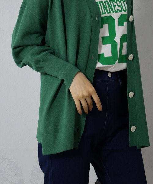 FOUND GOOD（ファウンドグッド）の「サラサラニットカーデ（カーディガン/ボレロ・レディース・ベージュ/グリーン系5/イエロー系5/ブルー系5/ブラック/ホワイト系5・S/M/L）」の21枚目の写真