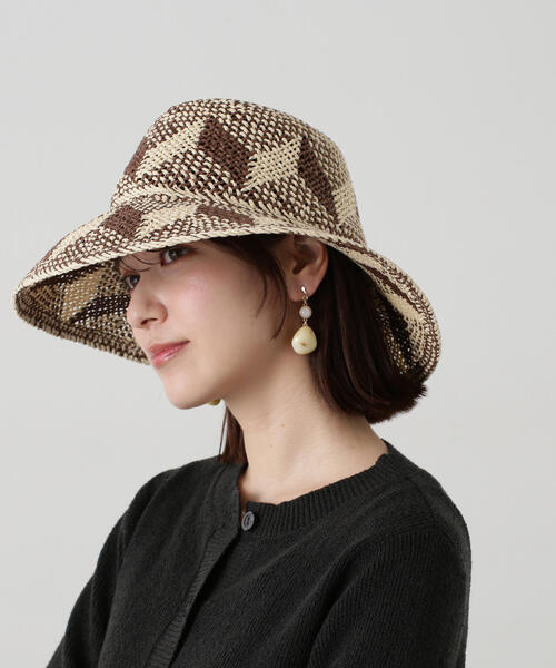 N.（N. Natural Beauty Basic）（エヌエヌナチュラルビューティーベーシック）の「柄編みハット（ハット・レディース・ブラウン・FREE）」の7枚目の写真