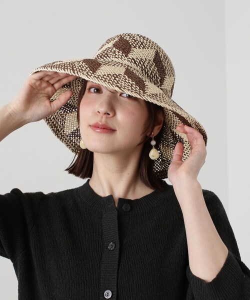 N.（N. Natural Beauty Basic）（エヌエヌナチュラルビューティーベーシック）の「柄編みハット（ハット・レディース・ブラウン・FREE）」の10枚目の写真