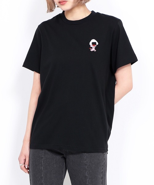 PUNYUS（プニュズ）の「ワンポイントＴシャツ（Tシャツ/カットソー・レディース・ホワイト/ブラック・1/2/3/4）」の2枚目の写真