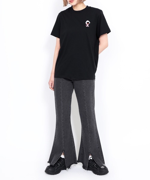 PUNYUS（プニュズ）の「ワンポイントＴシャツ（Tシャツ/カットソー・レディース・ホワイト/ブラック・1/2/3/4）」の8枚目の写真