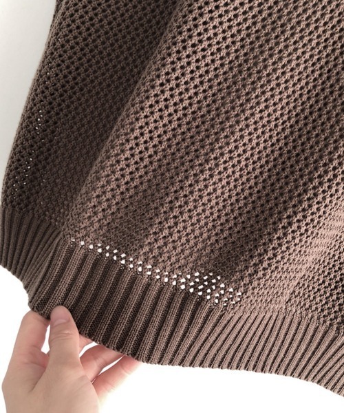 SEU（エスイーユー）の「メッシュ透かし編みサマーニットベスト サマーニット きれいめカジュアル オフィスカジュアル（ベスト・レディース・アイボリー/グリーン/ブラウン/ブラック/ダークブラウン・フリー）」の19枚目の写真