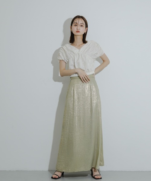 SENSE OF PLACE by URBAN RESEARCH(センスオブプレイスバイアーバンリサーチ)の「ハクプリントフレアスカート(スカート・レディース・チャコールグレー/ゴールド/シルバー/ブルー・MEDIUM/SMALL/TALL)」の21枚目の写真