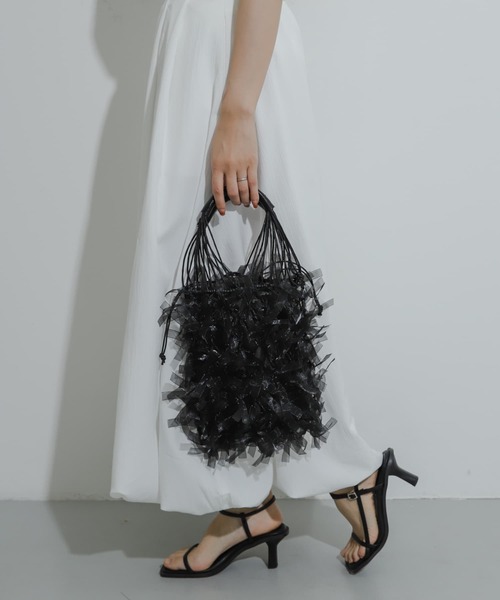 SENSE OF PLACE by URBAN RESEARCH（センスオブプレイスバイアーバンリサーチ）の「シアーフリンジバッグ（ショルダーバッグ・レディース・ピンク/アイボリー/ブラック・ONE）」の7枚目の写真