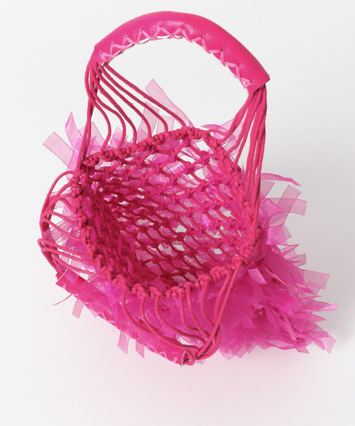 SENSE OF PLACE by URBAN RESEARCH（センスオブプレイスバイアーバンリサーチ）の「シアーフリンジバッグ（ショルダーバッグ・レディース・ピンク/アイボリー/ブラック・ONE）」の22枚目の写真