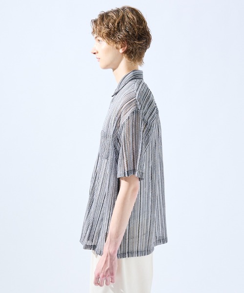 AH ABAHOUSE（エーエイチアバハウス）の「【AH ABAHOUSE】透かし編み 半袖 シャツ（シャツ/ブラウス・メンズ・イエロー/オレンジ/ブラウン/ブラック/ブルー/パープル/その他・48/46）」の13枚目の写真