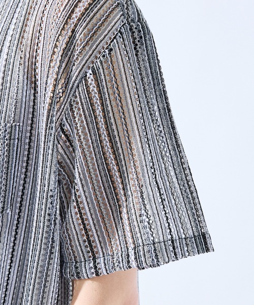 AH ABAHOUSE（エーエイチアバハウス）の「【AH ABAHOUSE】透かし編み 半袖 シャツ（シャツ/ブラウス・メンズ・イエロー/オレンジ/ブラウン/ブラック/ブルー/パープル/その他・48/46）」の16枚目の写真