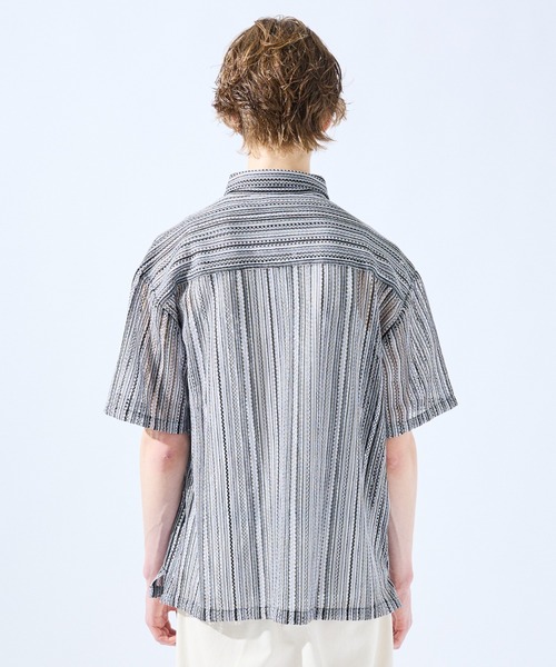 AH ABAHOUSE（エーエイチアバハウス）の「【AH ABAHOUSE】透かし編み 半袖 シャツ（シャツ/ブラウス・メンズ・イエロー/オレンジ/ブラウン/ブラック/ブルー/パープル/その他・48/46）」の14枚目の写真