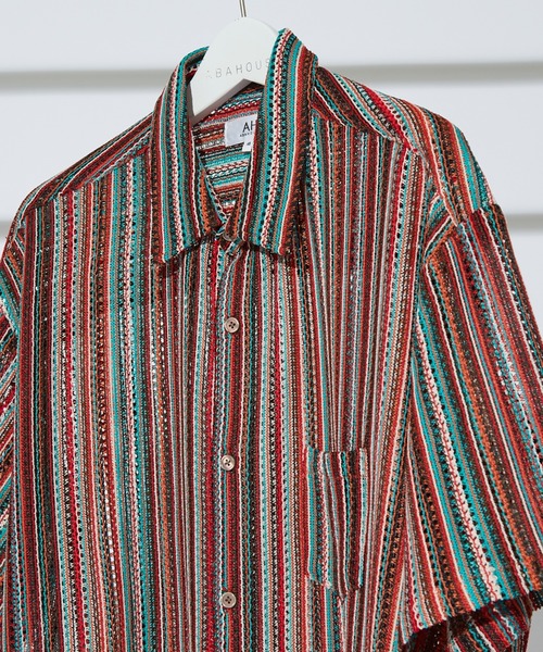 AH ABAHOUSE（エーエイチアバハウス）の「【AH ABAHOUSE】透かし編み 半袖 シャツ（シャツ/ブラウス・メンズ・イエロー/オレンジ/ブラウン/ブラック/ブルー/パープル/その他・48/46）」の22枚目の写真