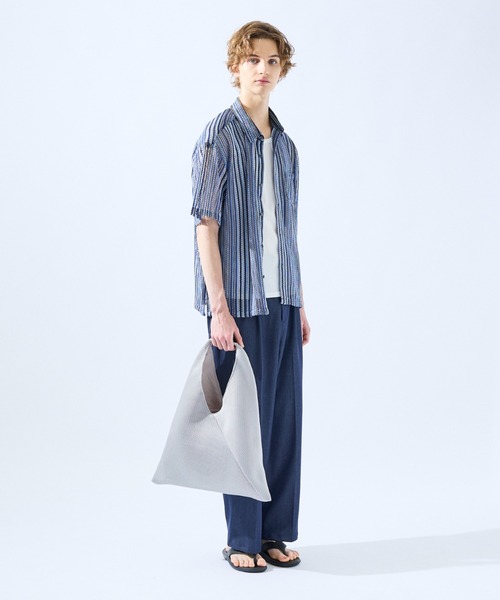 AH ABAHOUSE（エーエイチアバハウス）の「【AH ABAHOUSE】透かし編み 半袖 シャツ（シャツ/ブラウス・メンズ・イエロー/オレンジ/ブラウン/ブラック/ブルー/パープル/その他・48/46）」の21枚目の写真