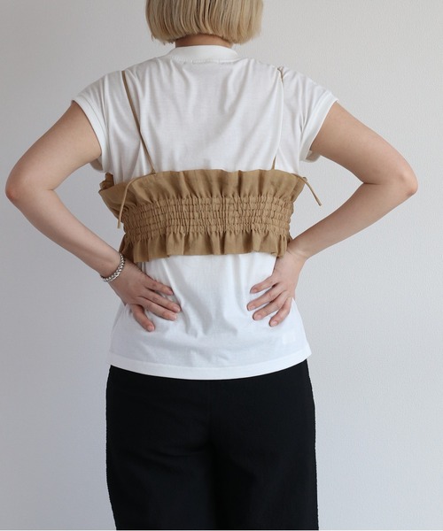 cepo（セポ）の「＜セットアイテム＞ビスチェ＋ノースリーブTee（ベスト・レディース・ベージュ/グリーン/ブラック・M）」の12枚目の写真