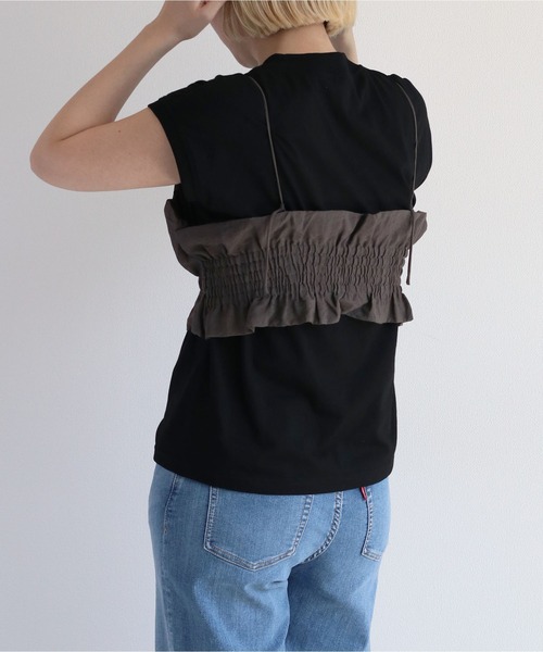 cepo（セポ）の「＜セットアイテム＞ビスチェ＋ノースリーブTee（ベスト・レディース・ベージュ/グリーン/ブラック・M）」の20枚目の写真