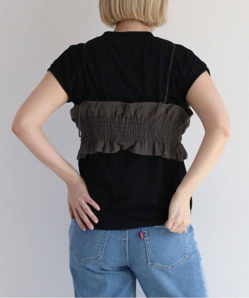 cepo（セポ）の「＜セットアイテム＞ビスチェ＋ノースリーブTee（ベスト・レディース・ベージュ/グリーン/ブラック・M）」の19枚目の写真