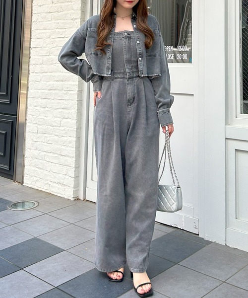 L'Appartement ❣️グレー デニム サロペット❣️ INGNI（イング）の「デニムサロペット／A（サロペット