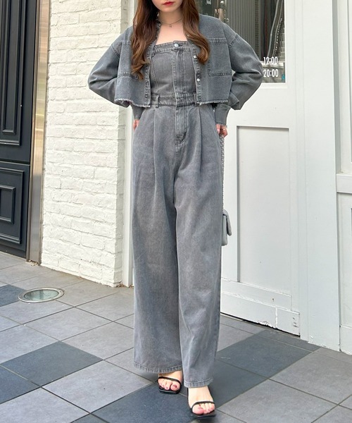 INGNI（イング）の「デニムサロペット／A（サロペット