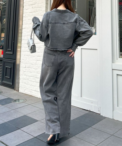 グレー サロペット デニム INGNI（イング）の「デニムサロペット／A（サロペット