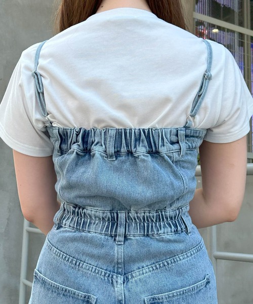 L'Appartement ❣️グレー デニム サロペット❣️ INGNI（イング）の「デニムサロペット／A（サロペット