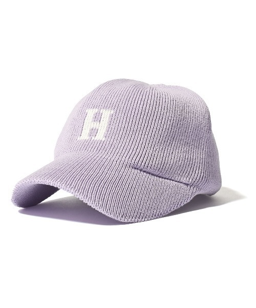 HOMEGAME ホームゲーム - H ロゴ コットンニットベースボールキャップ ライトパープル H LOGO COTTON KNIT BASEBALL CAP LIGHT PURPLE HG241414（キャップ）｜HOMEGAME（ホームゲーム）