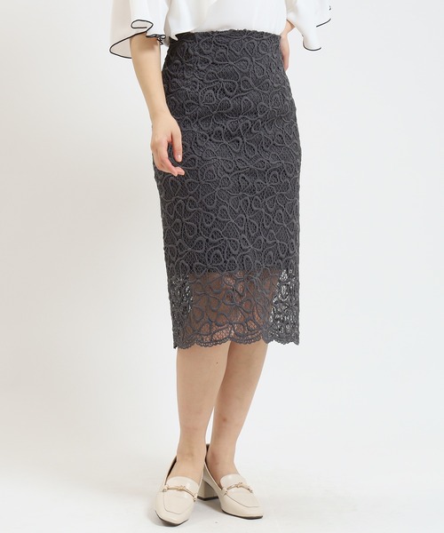 TRUDEA(トルディア)の「リボンレースタイトスカート(スカート・レディース・ホワイト/チャコールグレー/ネイビー・SMALL/LARGE/MEDIUM)」の21枚目の写真