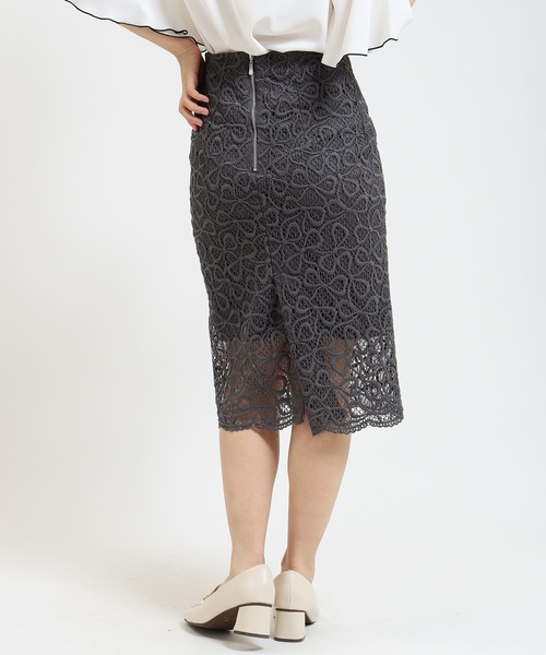 TRUDEA(トルディア)の「リボンレースタイトスカート(スカート・レディース・ホワイト/チャコールグレー/ネイビー・SMALL/LARGE/MEDIUM)」の22枚目の写真