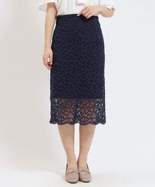 TRUDEA(トルディア)の「リボンレースタイトスカート(スカート・レディース・ホワイト/チャコールグレー/ネイビー・SMALL/LARGE/MEDIUM)」の19枚目の写真