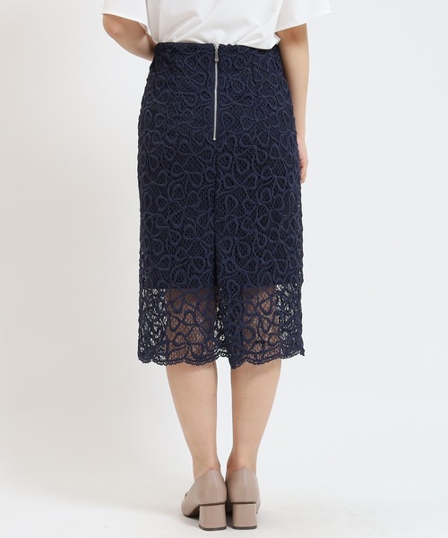 TRUDEA(トルディア)の「リボンレースタイトスカート(スカート・レディース・ホワイト/チャコールグレー/ネイビー・SMALL/LARGE/MEDIUM)」の12枚目の写真