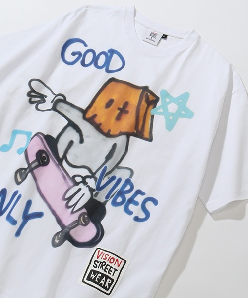 VISION STREET WEAR（ヴィジョンストリートウェア）の「【VISION STREET WEAR/ヴィジョンストリートウェア】×【guernika/ゲルニカ】アノニマウス グラフィックプリント半袖Tシャツ（Tシャツ/カットソー・メンズ・ホワイト/ブラック・M/L/LL）」の16枚目の写真