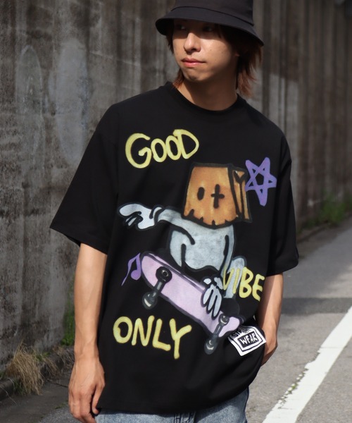 VISION STREET WEAR（ヴィジョンストリートウェア）の「【VISION STREET WEAR/ヴィジョンストリートウェア】×【guernika/ゲルニカ】アノニマウス グラフィックプリント半袖Tシャツ（Tシャツ/カットソー・メンズ・ホワイト/ブラック・M/L/LL）」の3枚目の写真