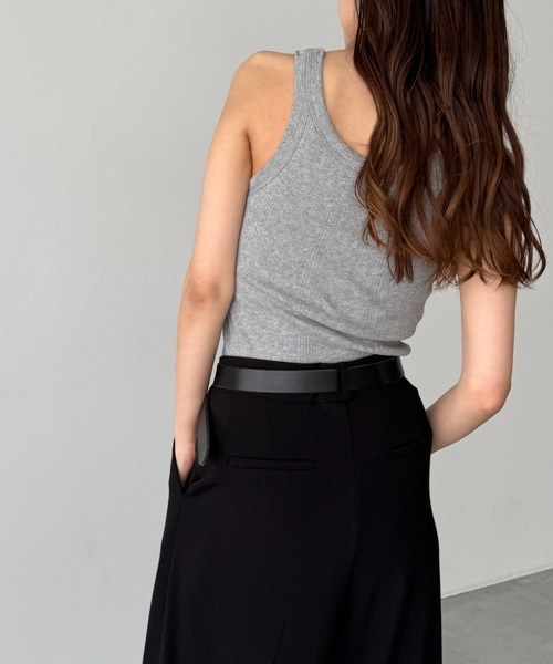 CANAL JEAN（キャナルジーン）の「Miller　パネルリブカップ付きタンクトップ（タンクトップ・レディース・ブラック/ブラウン系その他/ブラック系その他/ヘザーグレー/ブラウン系その他2/ネイビー系・ONE SIZE）」の12枚目の写真