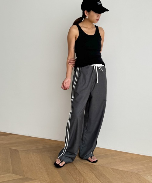 CANAL JEAN（キャナルジーン）の「Miller　パネルリブカップ付きタンクトップ（タンクトップ・レディース・ブラック/ブラウン系その他/ブラック系その他/ヘザーグレー/ブラウン系その他2/ネイビー系・ONE SIZE）」の8枚目の写真