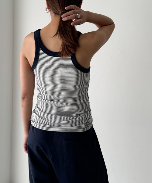 CANAL JEAN（キャナルジーン）の「Miller　パネルリブカップ付きタンクトップ（タンクトップ・レディース・ブラック/ブラウン系その他/ブラック系その他/ヘザーグレー/ブラウン系その他2/ネイビー系・ONE SIZE）」の19枚目の写真