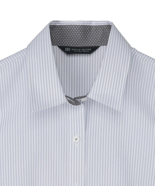 TOKYO SHIRTS（トウキョウシャツ）の「形態安定ノーアイロン レギュラー 半袖ビジネスワイシャツ（ビジネスシャツ・レディース・グレー・XL/LL/M/L/S）」の3枚目の写真