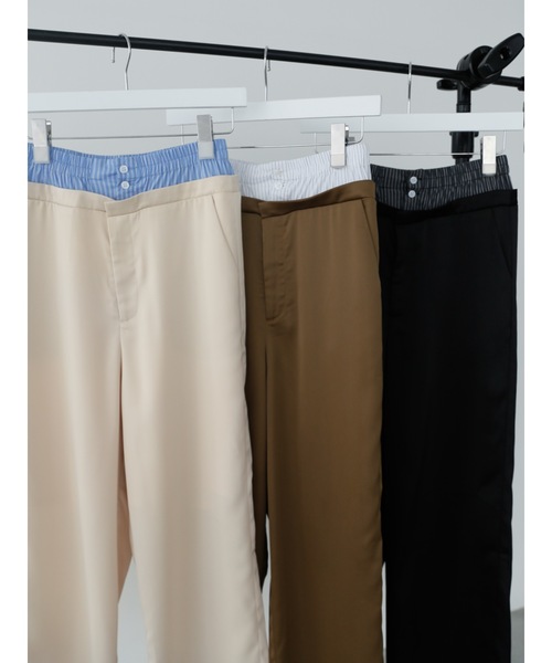 Katrin TOKYO（カトリーントーキョー）の「waist layered satin easy slacks（その他パンツ・レディース・ブラック/ブラウン/オートミール・XS-Short/XS-Regular/FREE）」の2枚目の写真